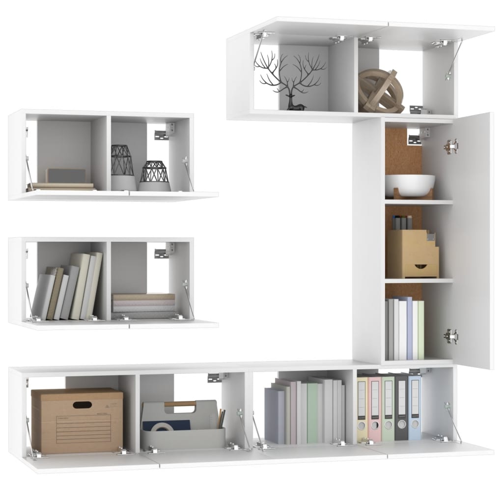 Ensemble de meubles TV 6 pcs Blanc Bois d'ingénierie - XIOS