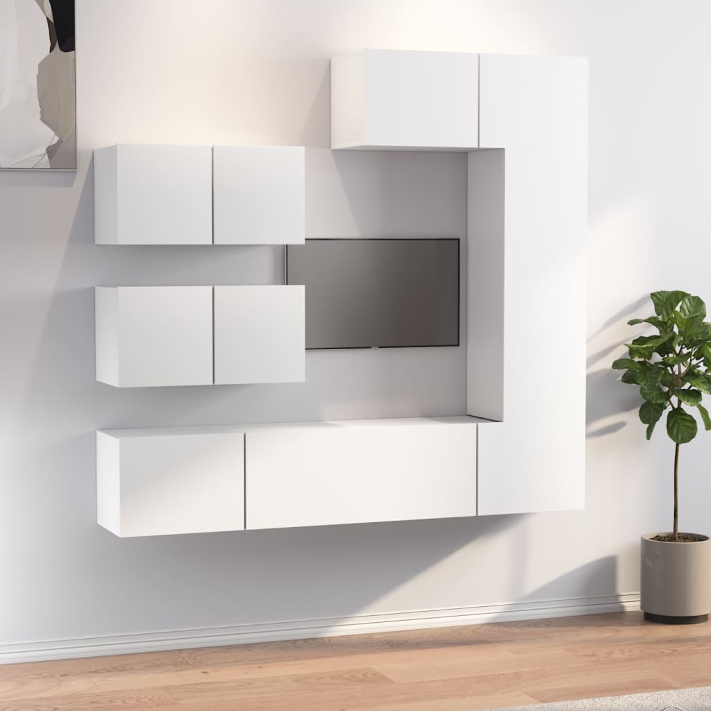 Ensemble de meubles TV 6 pcs Blanc Bois d'ingénierie - XIOS