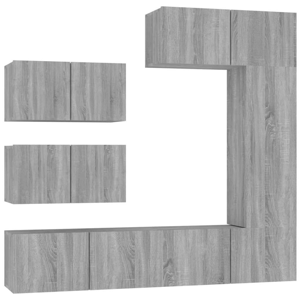 Ensemble de meubles TV 6 pcs Sonoma gris Bois d'ingénierie