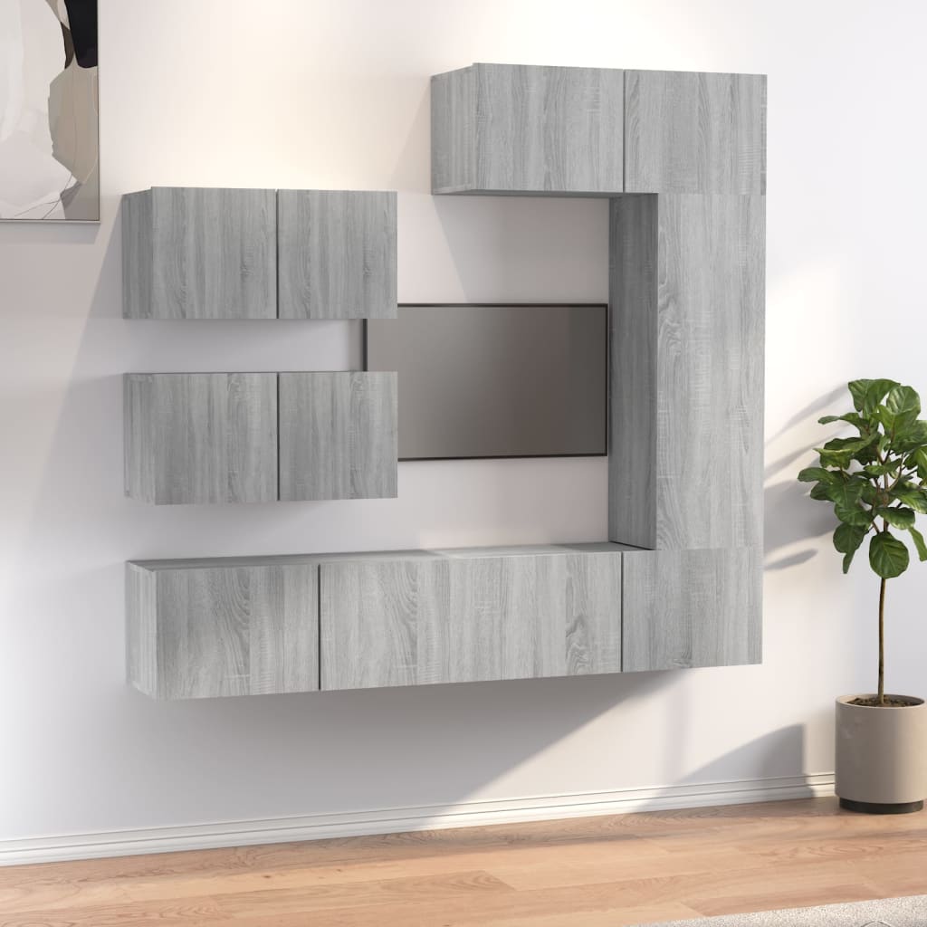 Ensemble de meubles TV 6 pcs Sonoma gris Bois d'ingénierie - XIOS