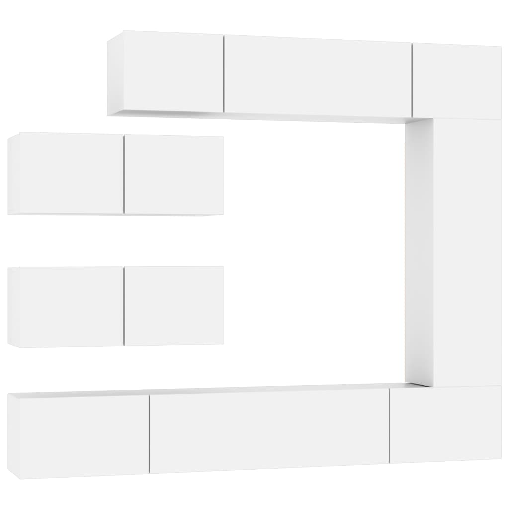Ensemble de meubles TV 7 pcs Blanc Bois d'ingénierie - XIOS