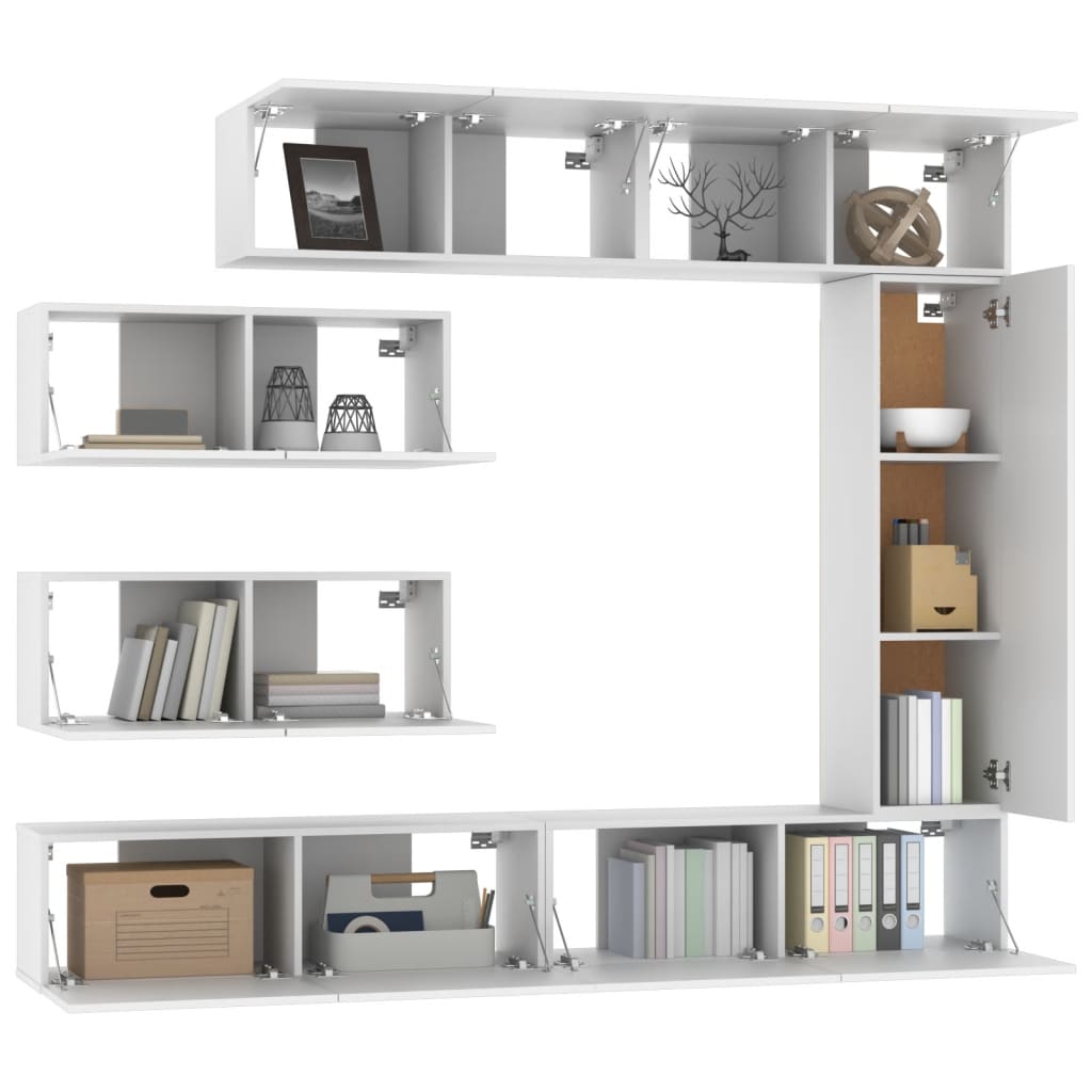 Ensemble de meubles TV 7 pcs Blanc Bois d'ingénierie - XIOS