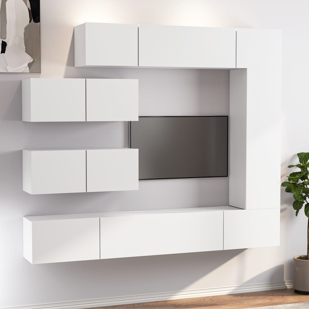 Ensemble de meubles TV 7 pcs Blanc Bois d'ingénierie - XIOS