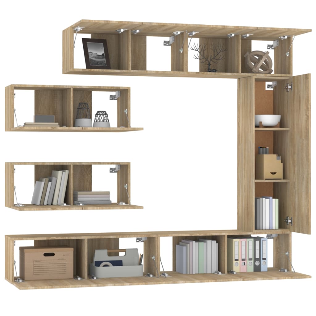 Ensemble de meubles TV 7 pcs Chêne sonoma Bois d'ingénierie - XIOS