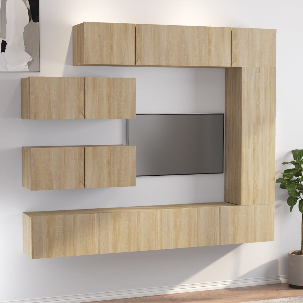 Ensemble de meubles TV 7 pcs Chêne sonoma Bois d'ingénierie - XIOS