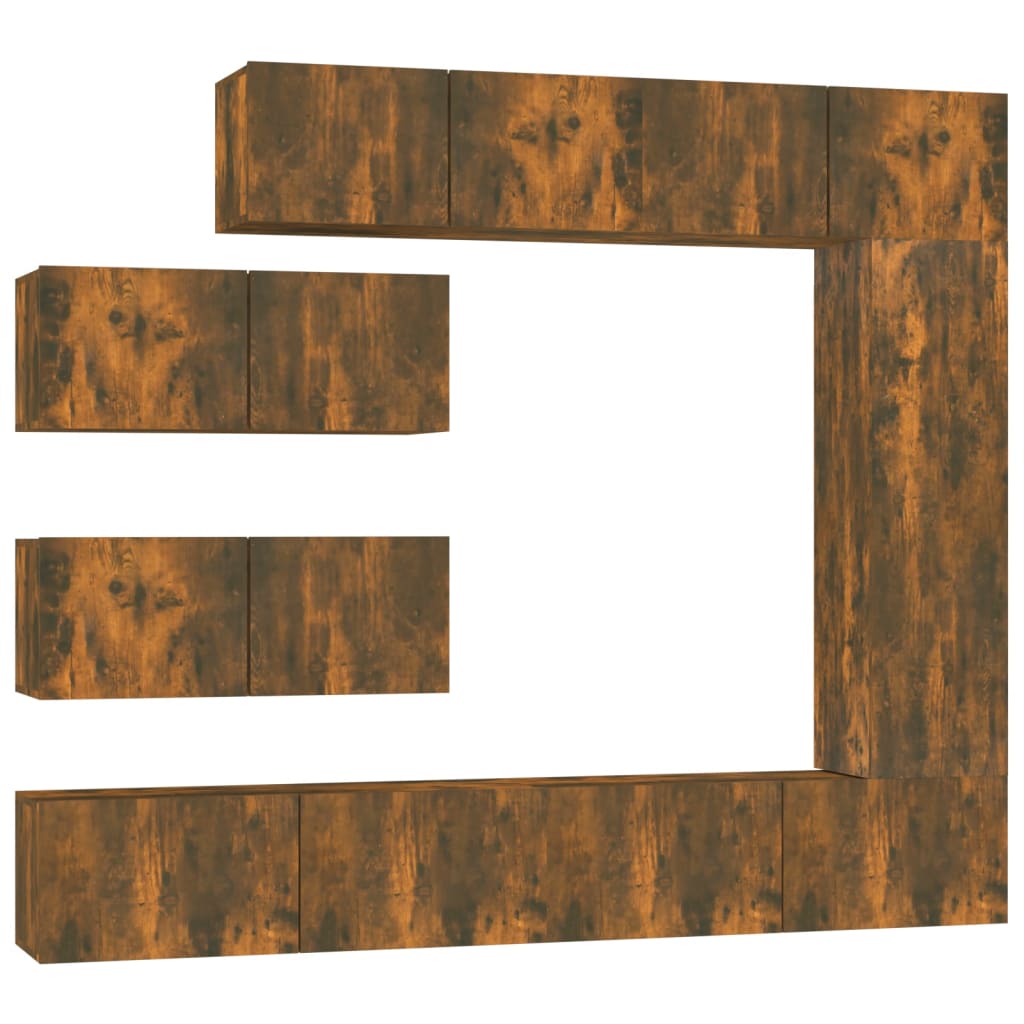 Ensemble de meubles TV 7 pcs Chêne fumé Bois d'ingénierie