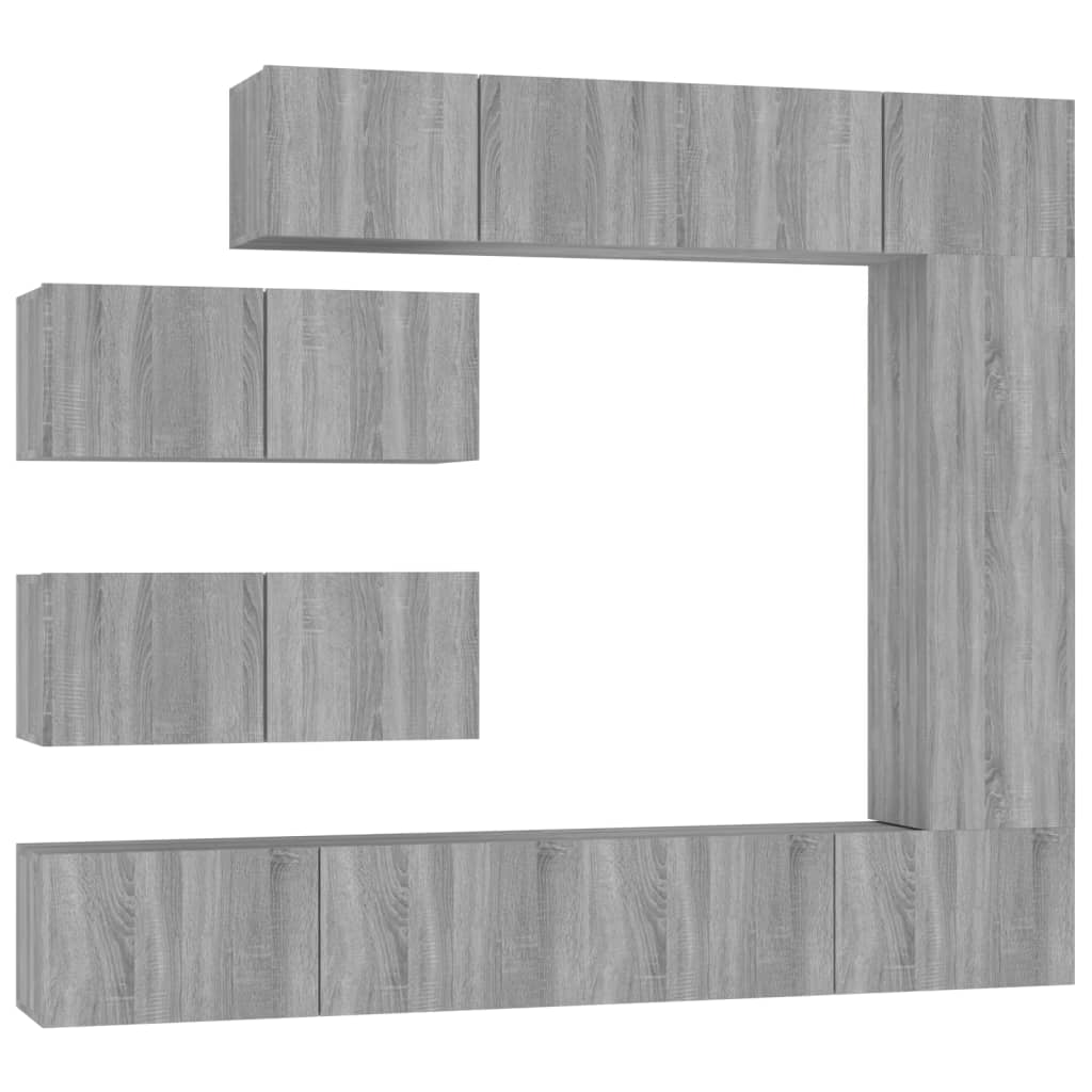 Ensemble de meubles TV 7 pcs Sonoma gris Bois d'ingénierie - XIOS