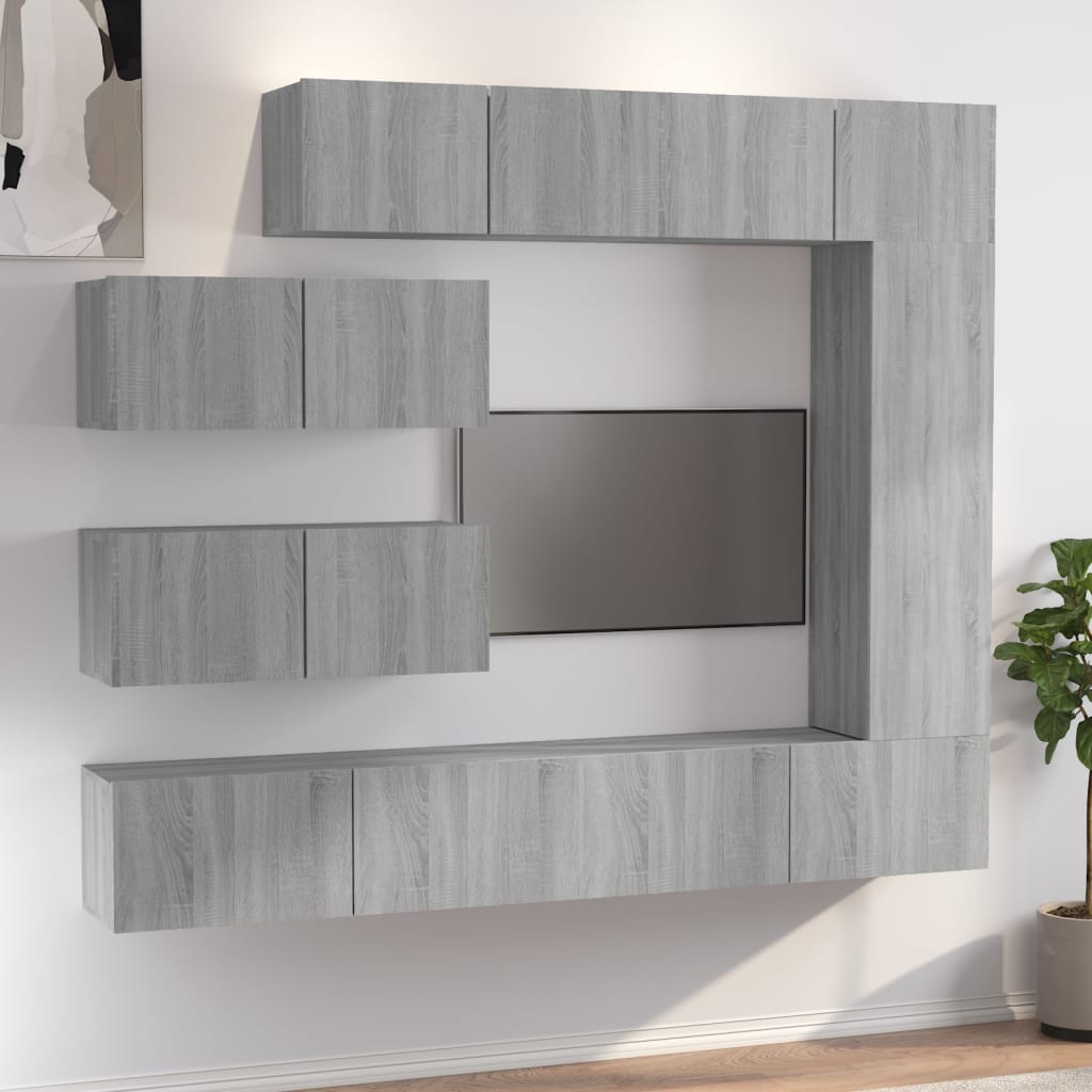 Ensemble de meubles TV 7 pcs Sonoma gris Bois d'ingénierie - XIOS