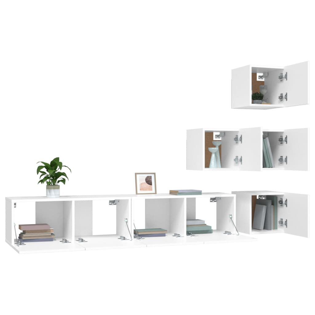 Meuble TV mural Blanc Bois d'ingénierie - XIOS