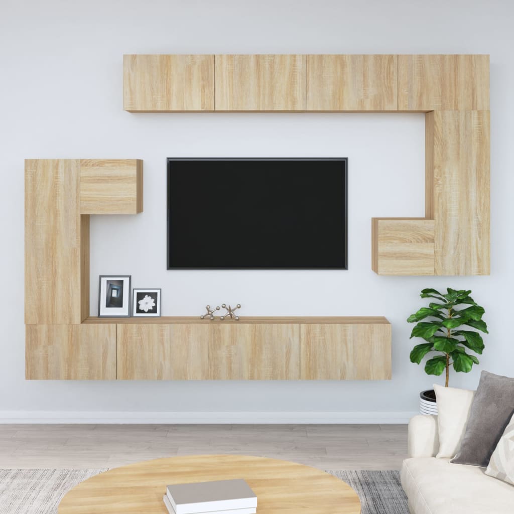 Meuble TV mural Chêne sonoma Bois d'ingénierie - XIOS