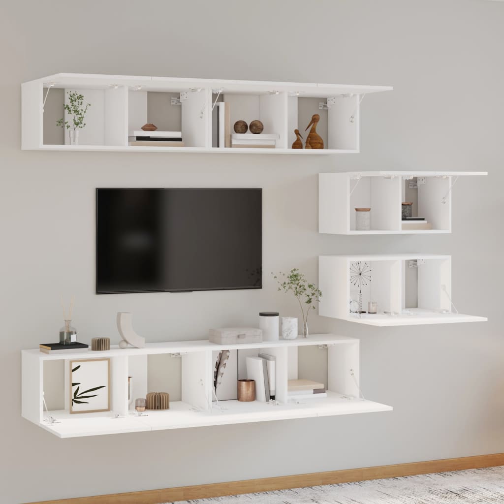 Ensemble de meubles TV 6 pcs Blanc Bois d'ingénierie - XIOS