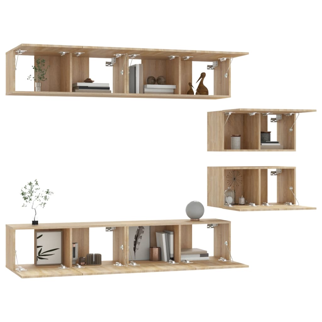 Ensemble de meubles TV 6 pcs Chêne sonoma Bois d'ingénierie - XIOS