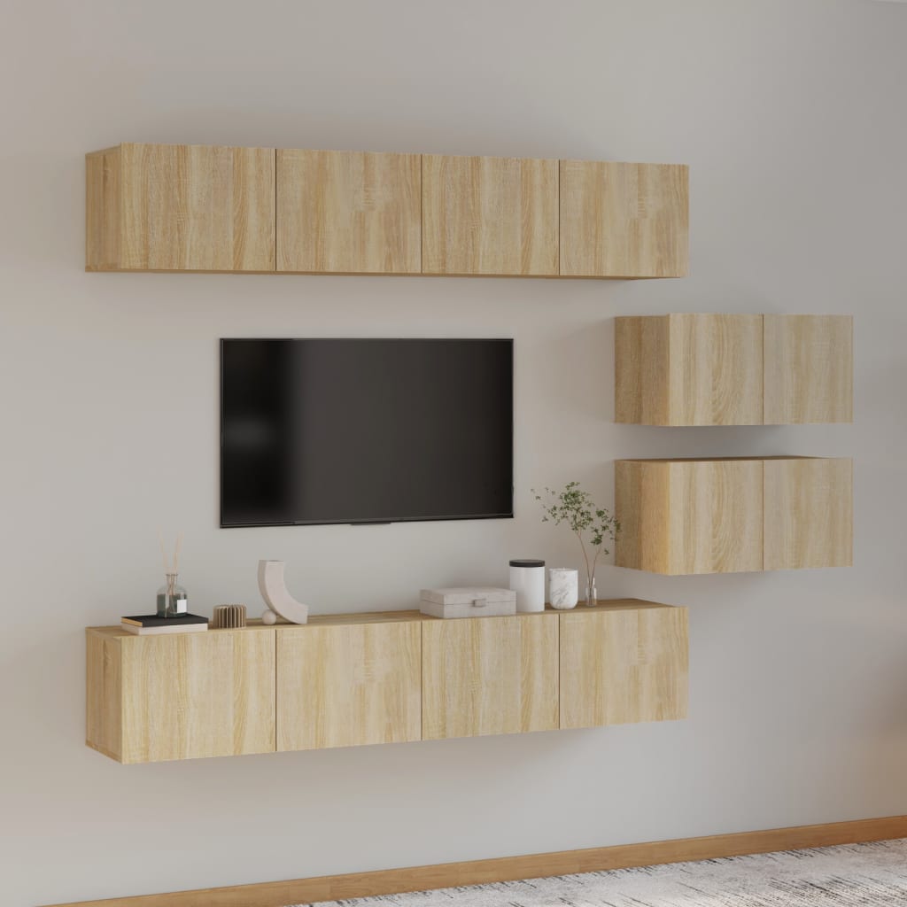 Ensemble de meubles TV 6 pcs Chêne sonoma Bois d'ingénierie - XIOS