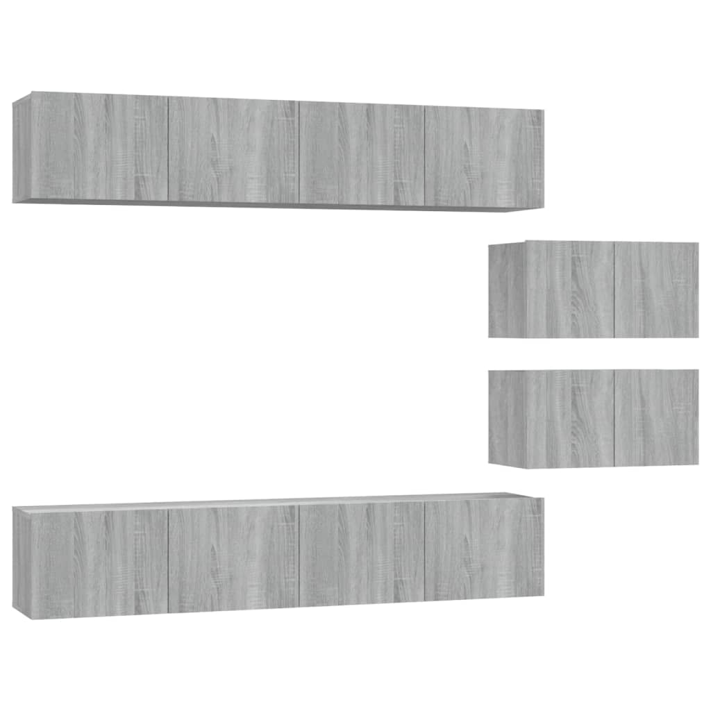 Ensemble de meubles TV 6 pcs Sonoma gris Bois d'ingénierie - XIOS