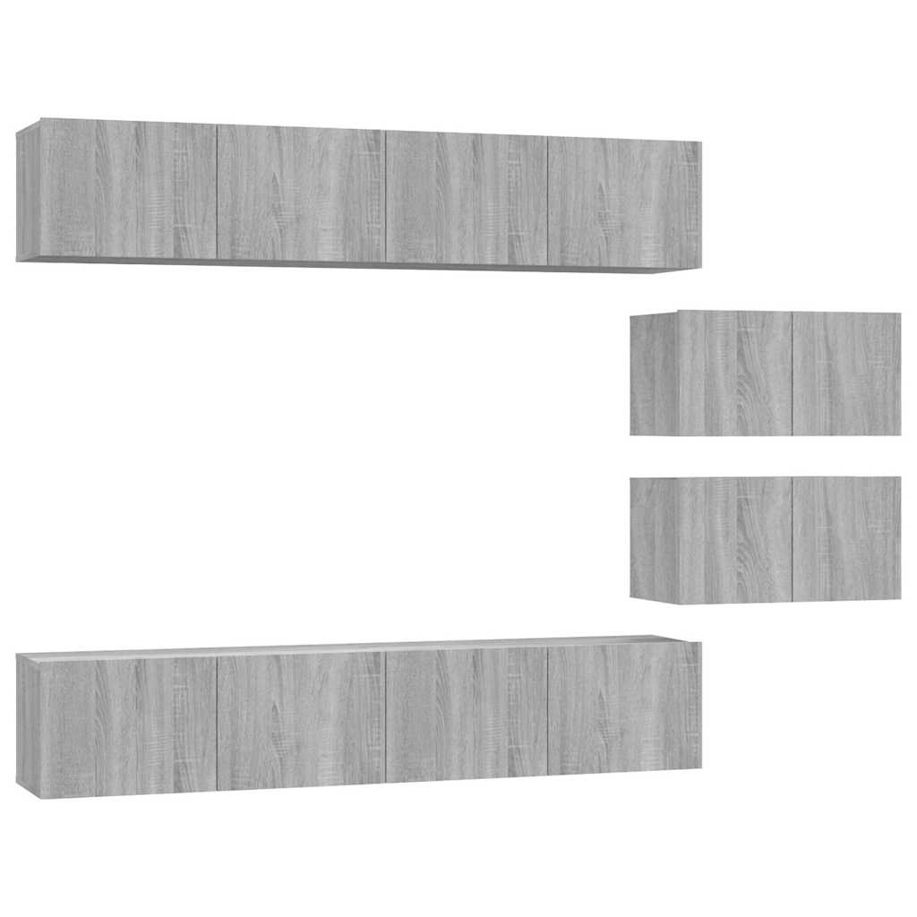 Ensemble de meubles TV 6 pcs Sonoma gris Bois d'ingénierie