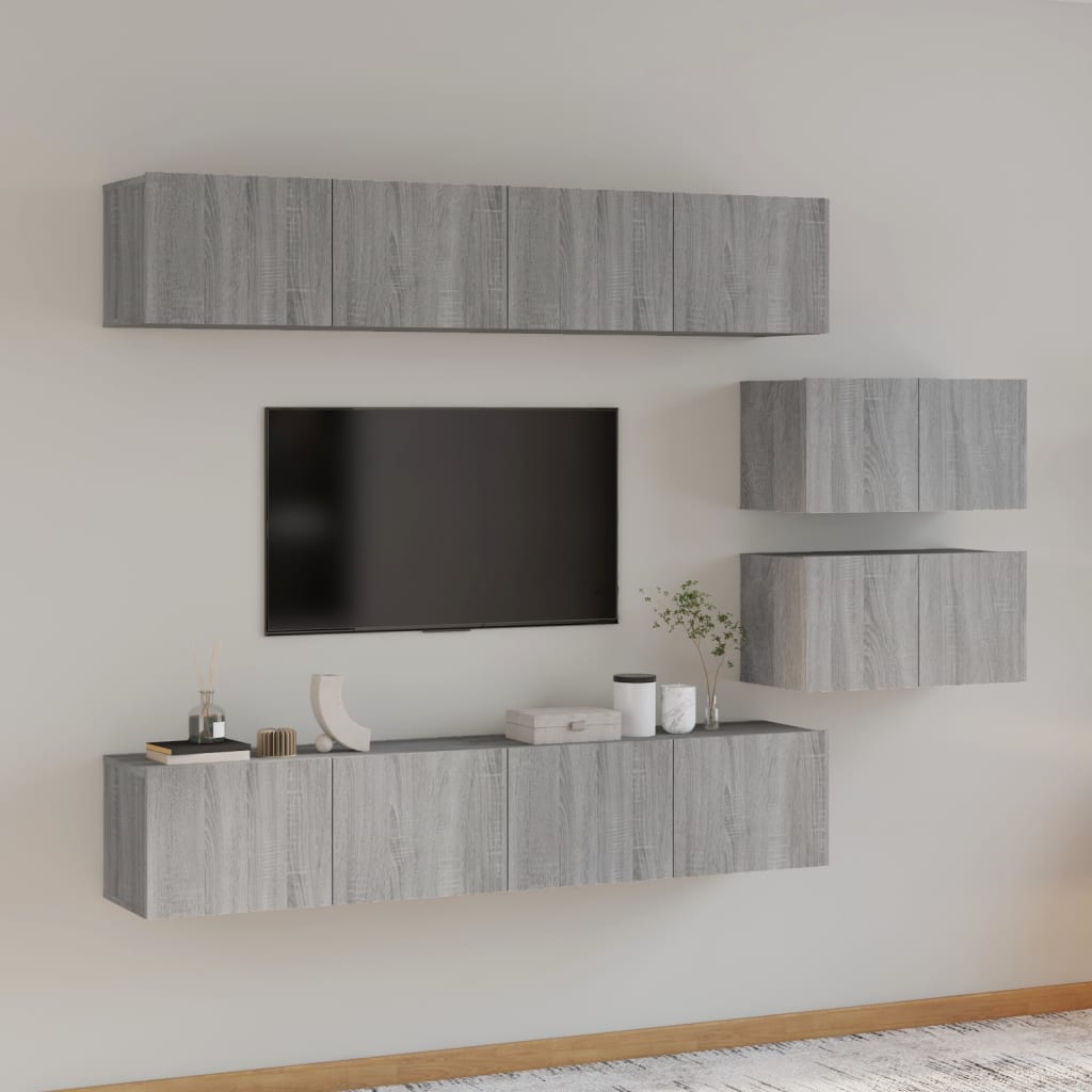 Ensemble de meubles TV 6 pcs Sonoma gris Bois d'ingénierie - XIOS