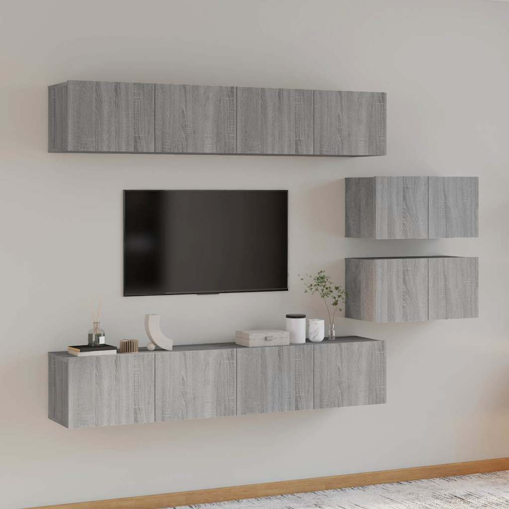 Ensemble de meubles TV 6 pcs Sonoma gris Bois d'ingénierie