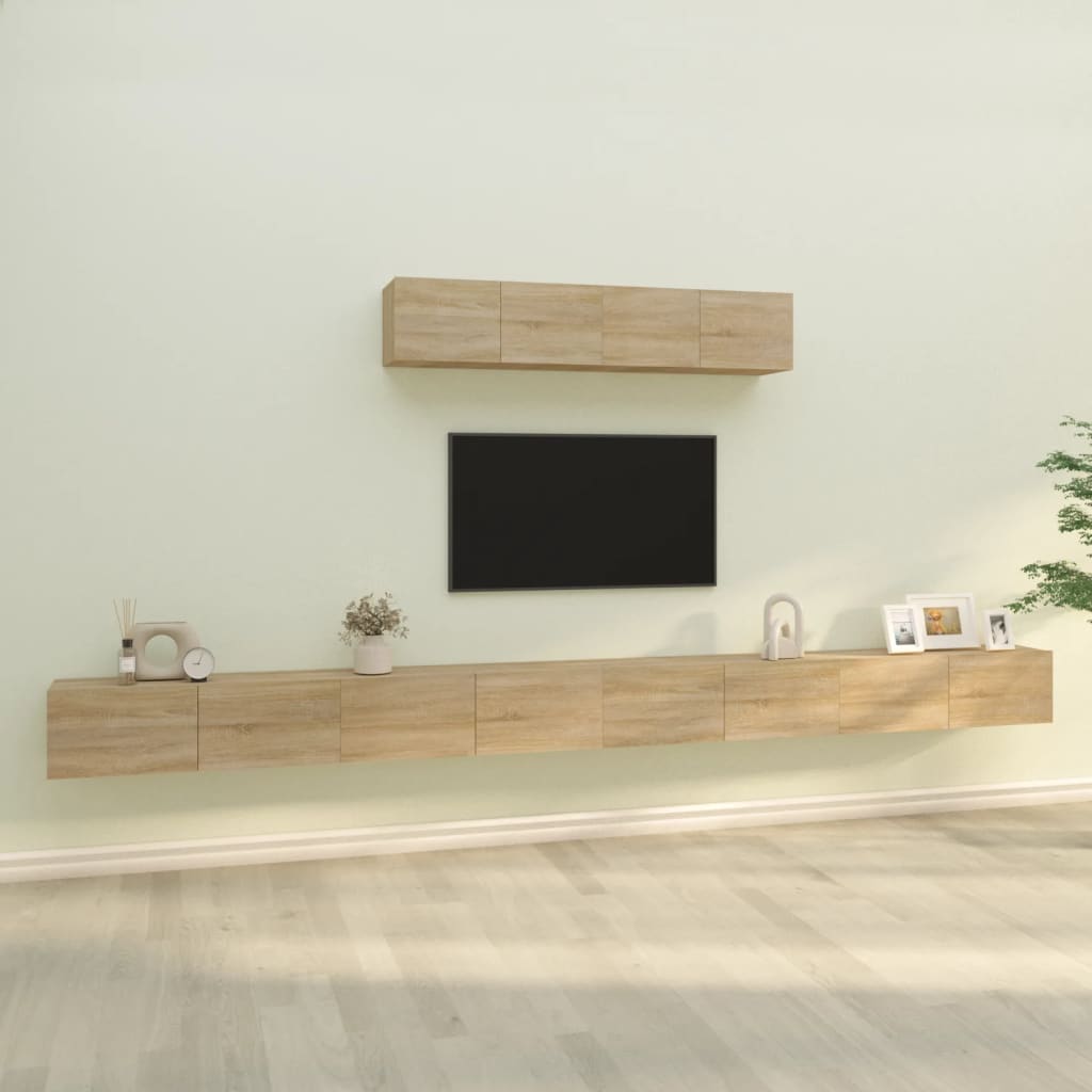 Ensemble de meubles TV 6 pcs Chêne sonoma Bois d'ingénierie - XIOS