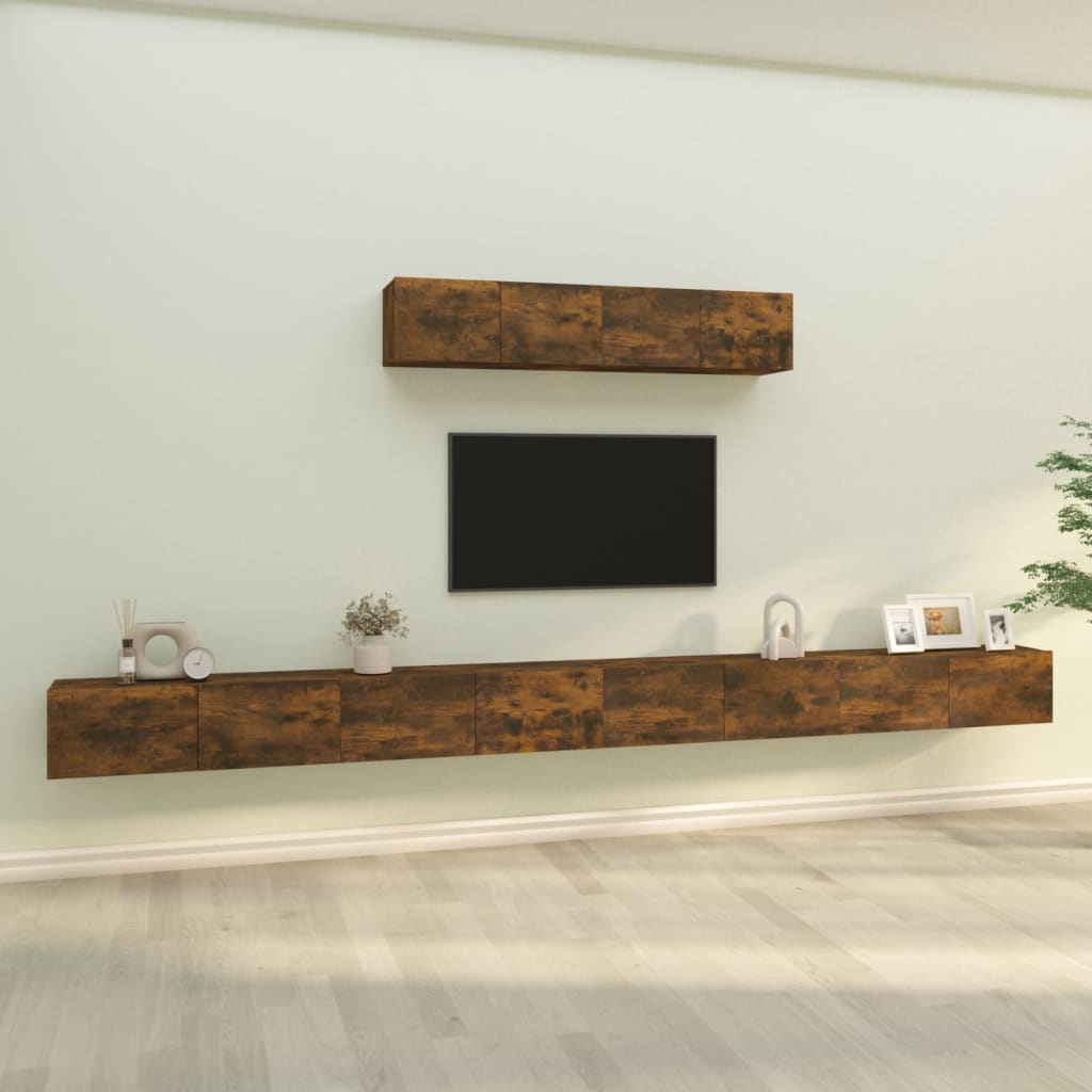 Ensemble de meubles TV 6 pcs Chêne fumé Bois d'ingénierie - XIOS