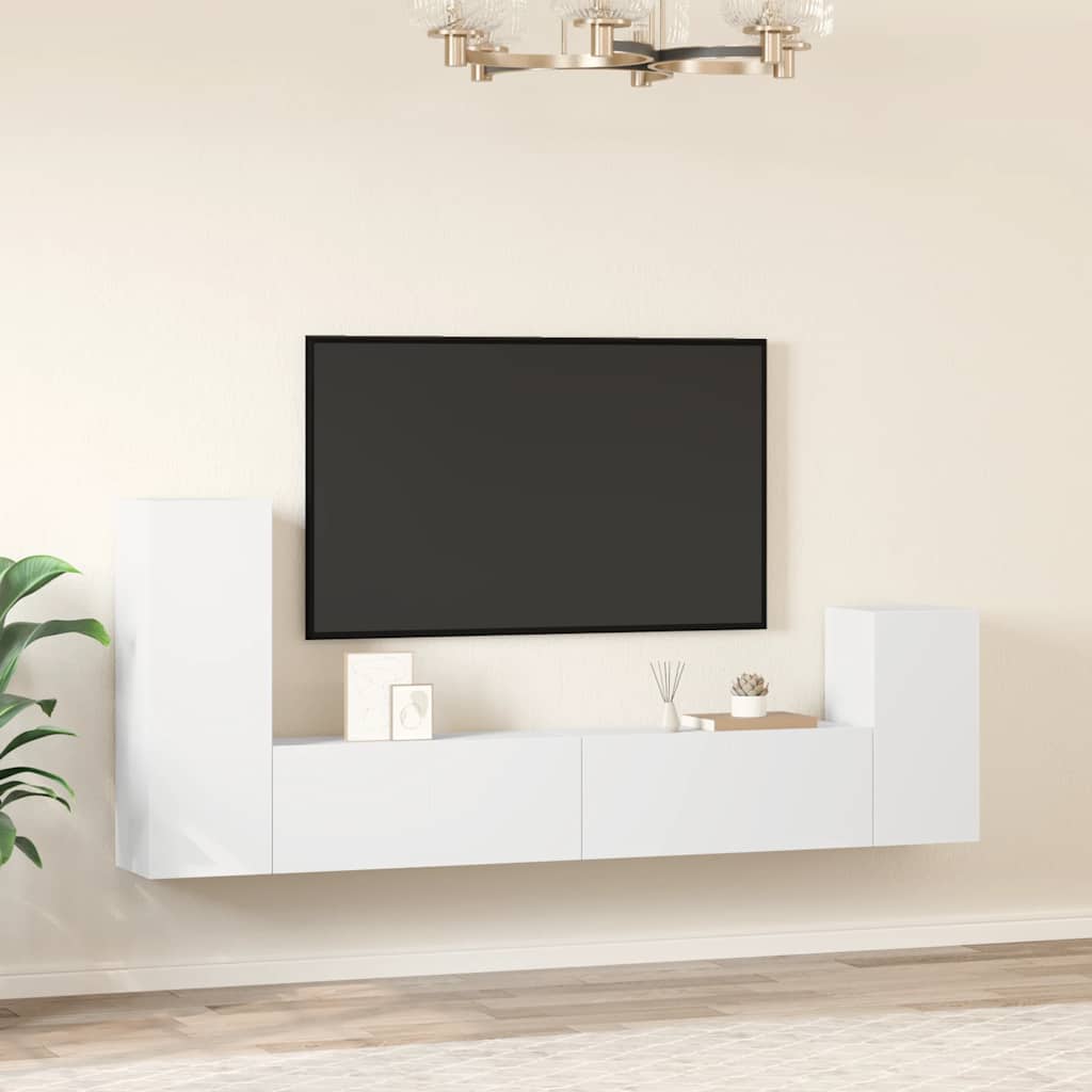 Ensemble de meubles TV 4 pcs Blanc Bois d'ingénierie - XIOS