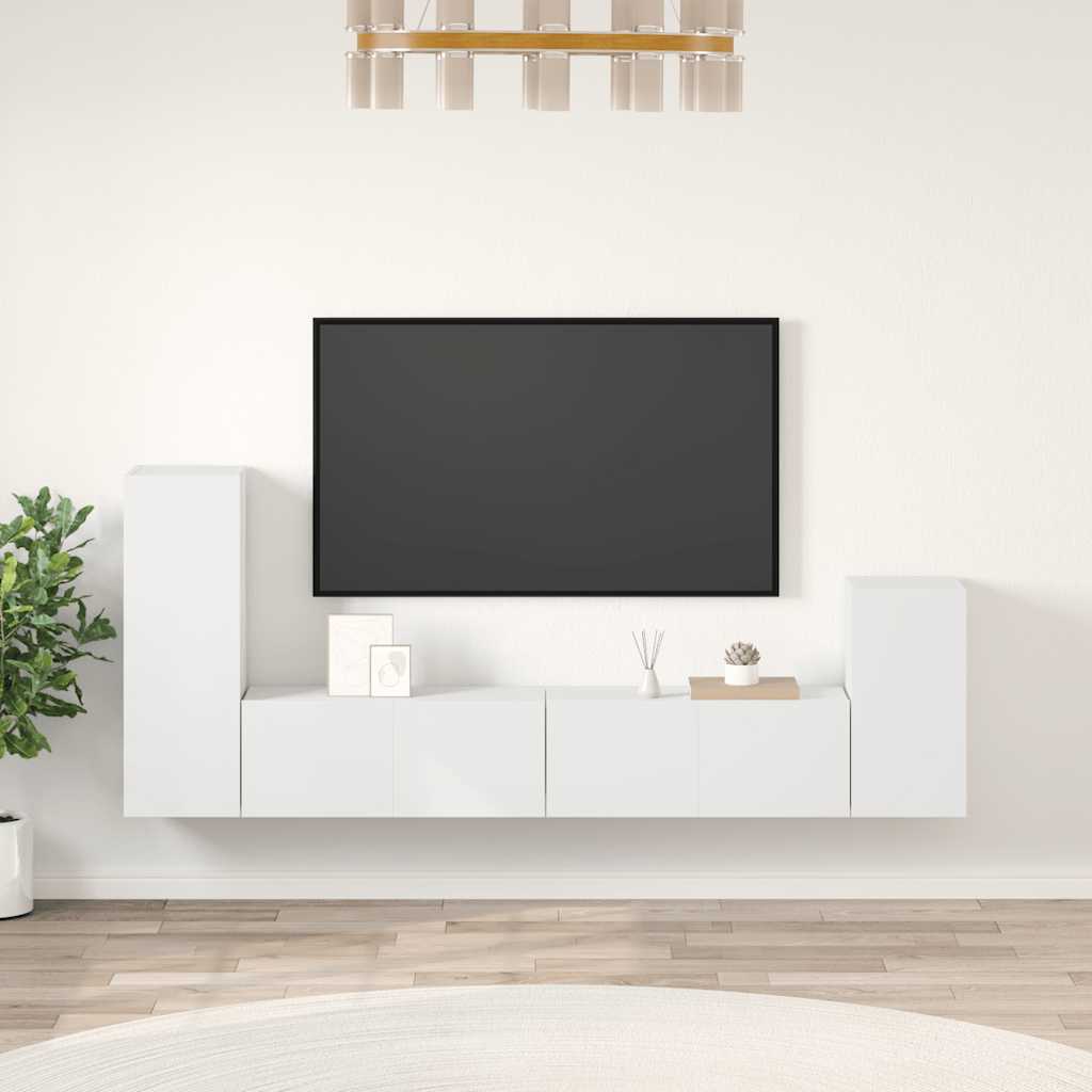 Ensemble de meubles TV 4 pcs Blanc Bois d'ingénierie - XIOS