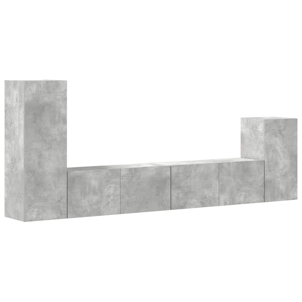Ensemble de meubles TV 4 pcs Gris béton Bois d'ingénierie - XIOS