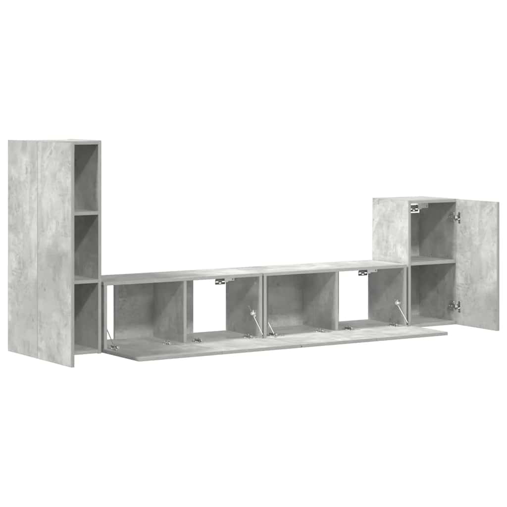 Ensemble de meubles TV 4 pcs Gris béton Bois d'ingénierie - XIOS