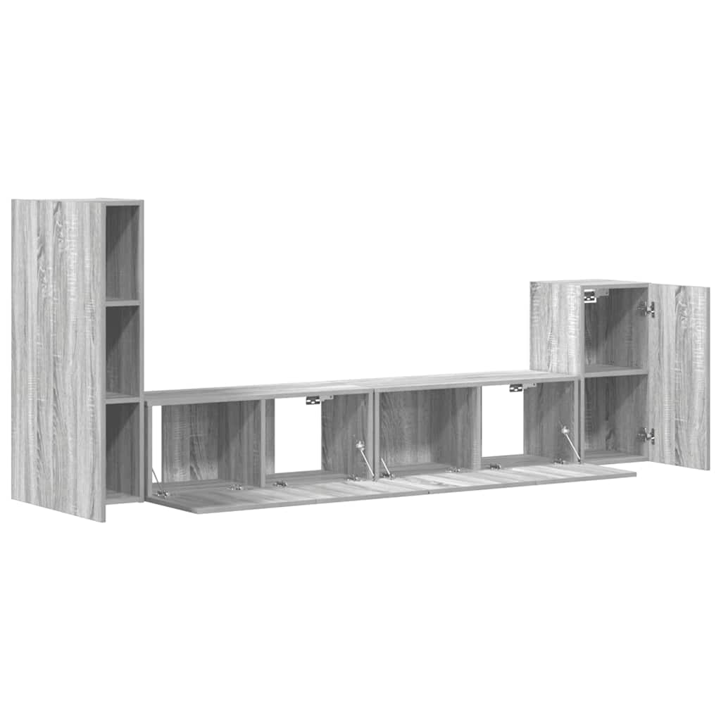 Ensemble de meubles TV 4 pcs Sonoma gris Bois d'ingénierie - XIOS