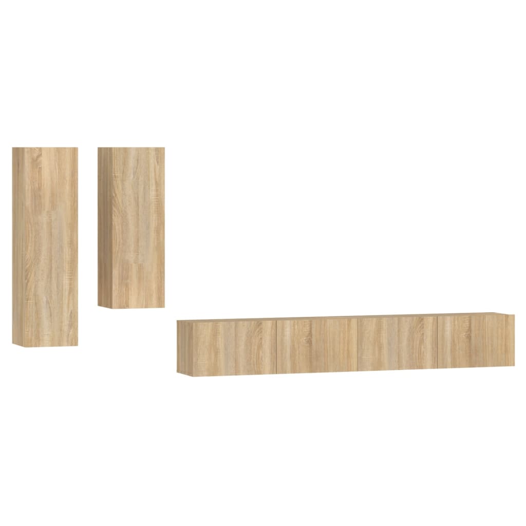 Ensemble de meubles TV 4 pcs Chêne sonoma Bois d'ingénierie - XIOS