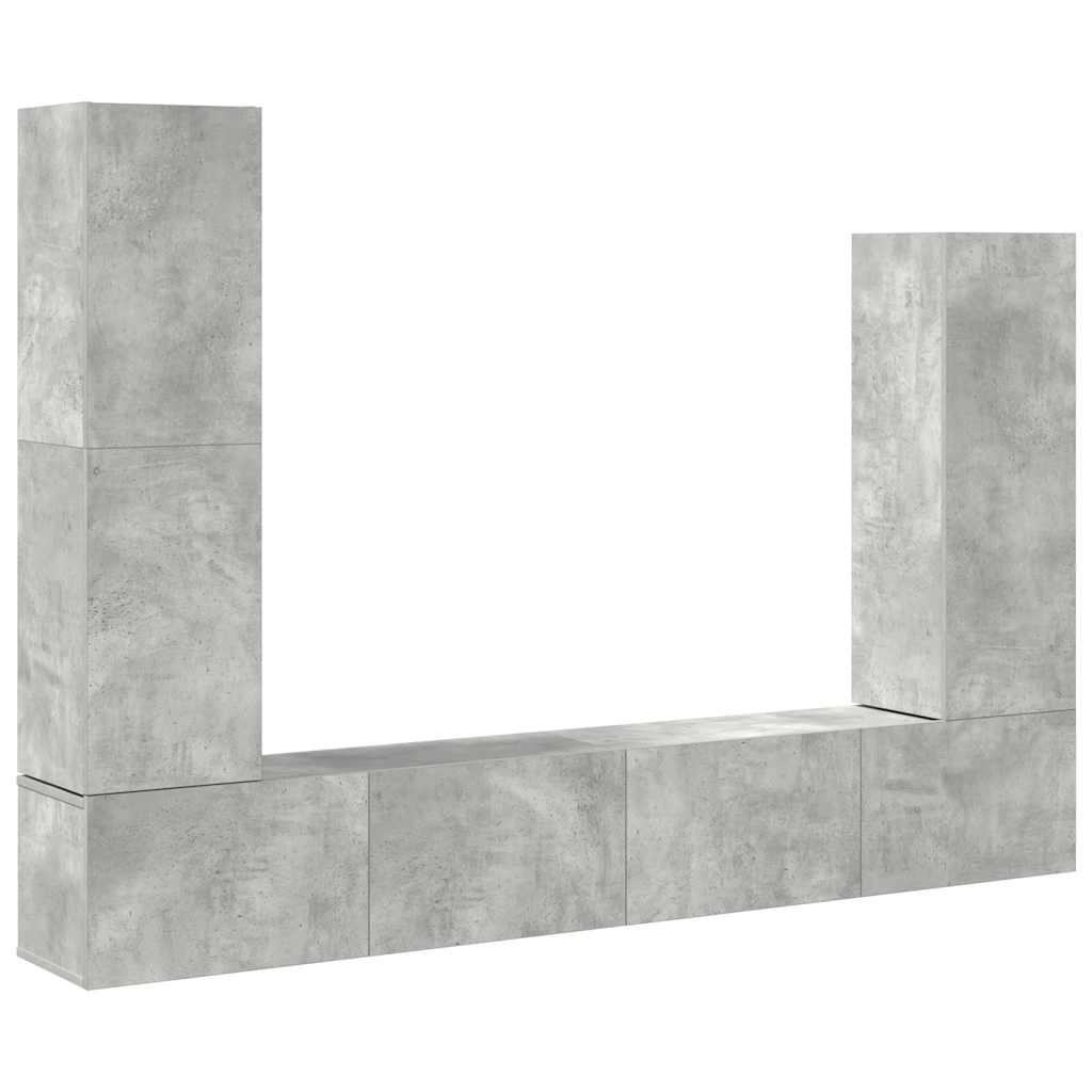 Ensemble de meubles TV 4 pcs Gris béton Bois d'ingénierie - XIOS