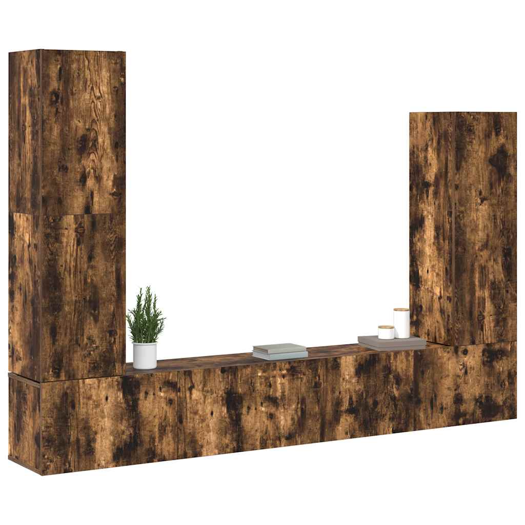 Ensemble de meubles TV 4 pcs Chêne fumé Bois d'ingénierie - XIOS