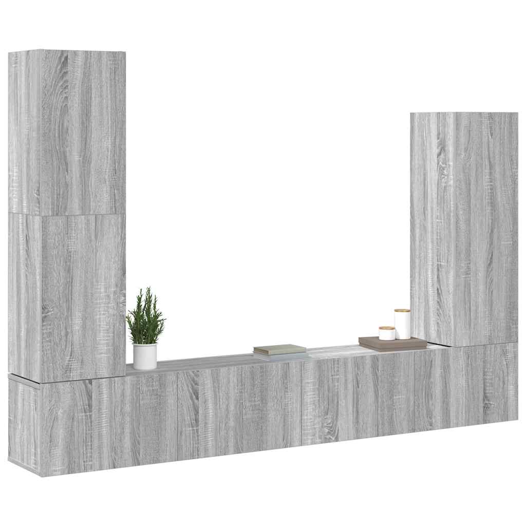 Ensemble de meubles TV 4 pcs Sonoma gris Bois d'ingénierie - XIOS