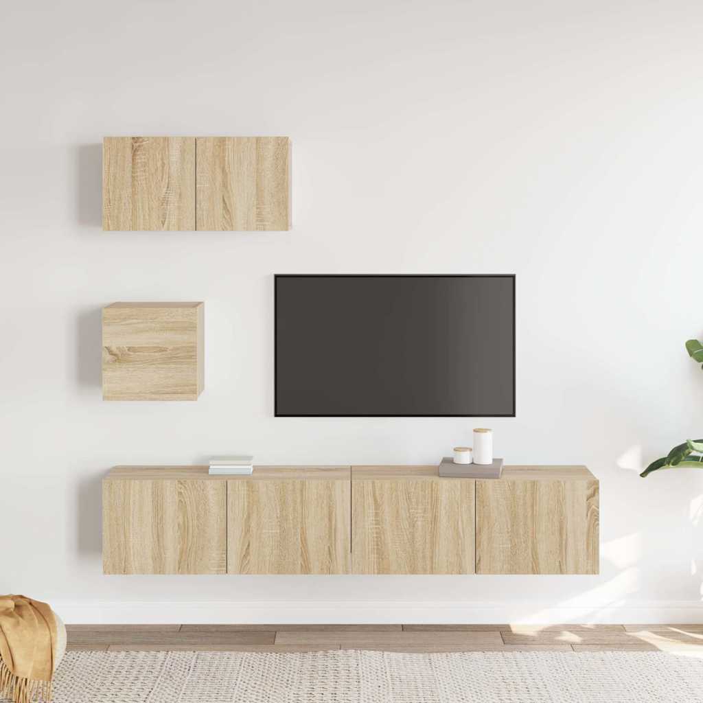 Ensemble de meubles TV 4 pcs Chêne sonoma Bois d'ingénierie - XIOS