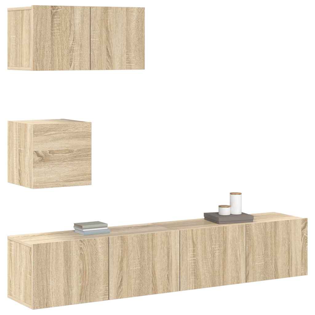 Ensemble de meubles TV 4 pcs Chêne sonoma Bois d'ingénierie - XIOS