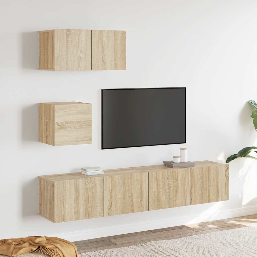 Ensemble de meubles TV 4 pcs Chêne sonoma Bois d'ingénierie - XIOS