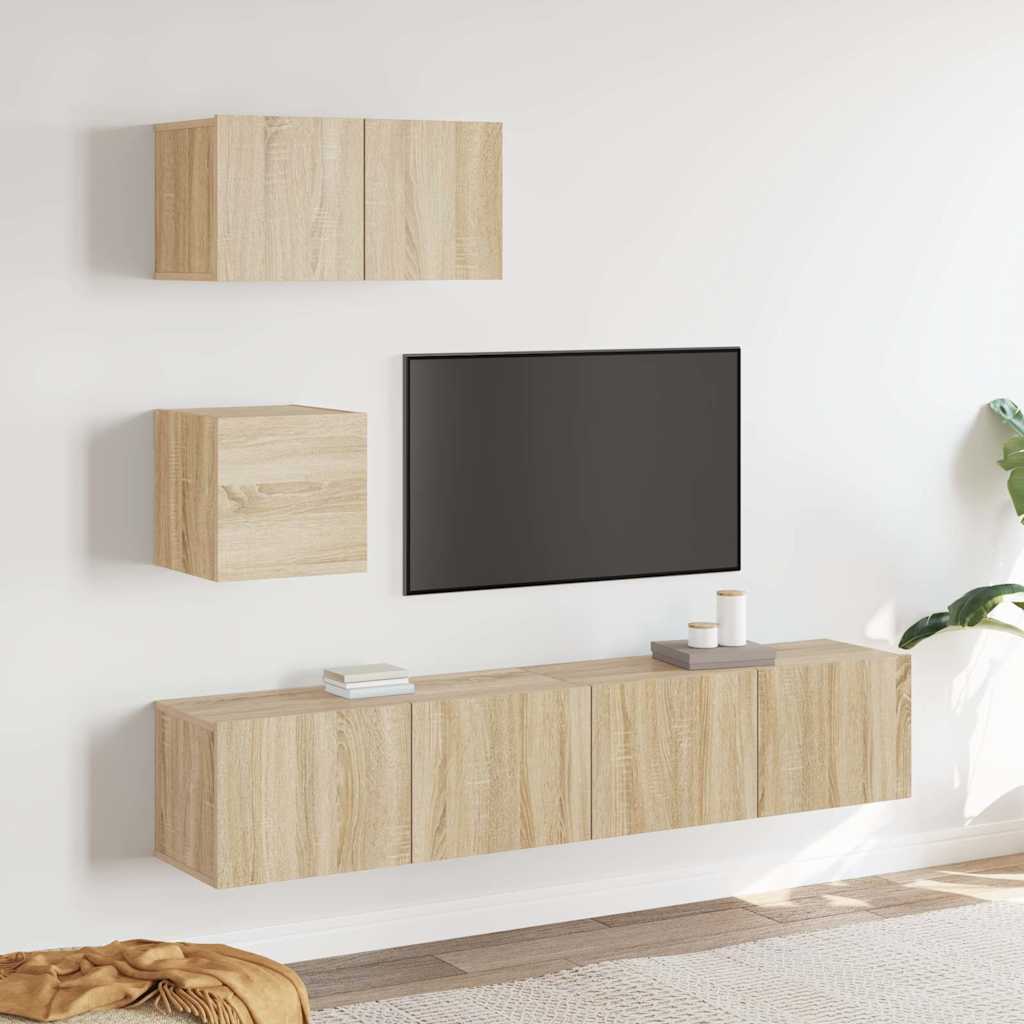 Ensemble de meubles TV 4 pcs Chêne sonoma Bois d'ingénierie - XIOS