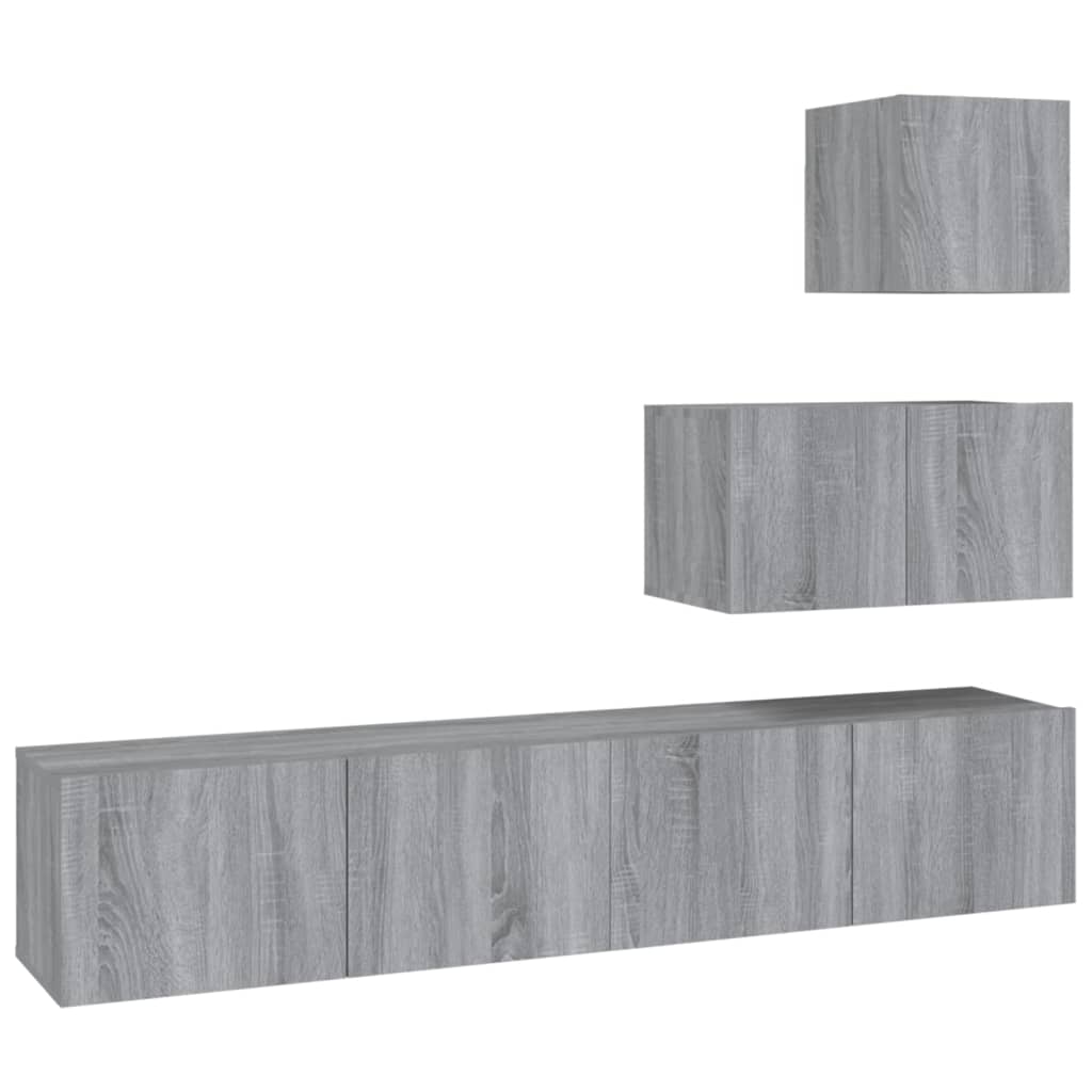 Ensemble de meubles TV 4 pcs Sonoma gris Bois d'ingénierie - XIOS