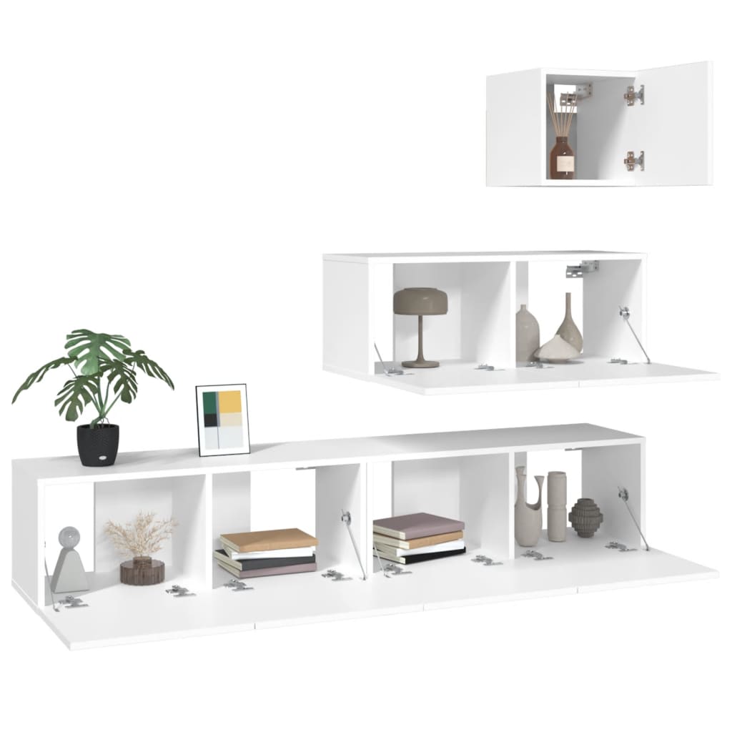 Ensemble de meubles TV 4 pcs Blanc Bois d'ingénierie - XIOS