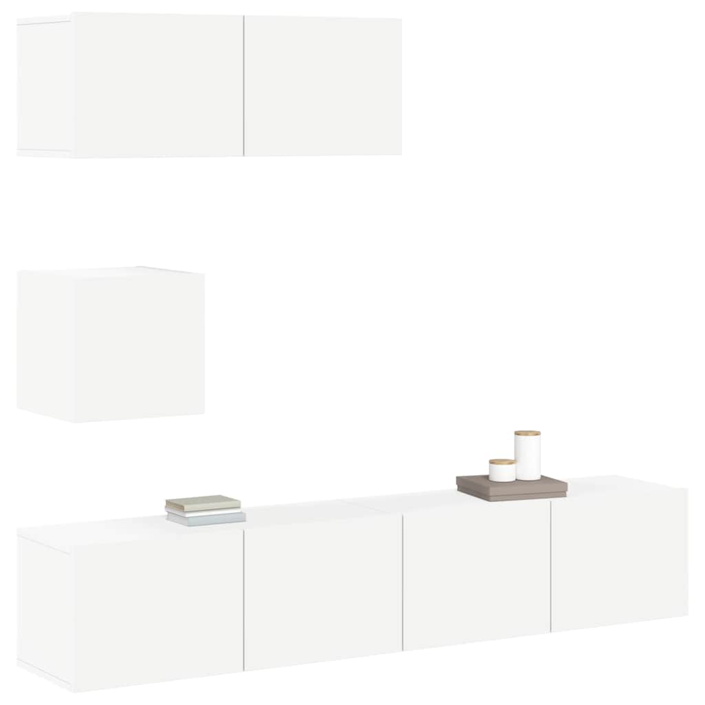 Ensemble de meubles TV 4 pcs Blanc Bois d'ingénierie - XIOS