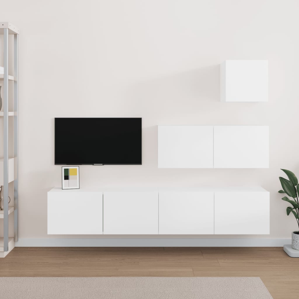 Ensemble de meubles TV 4 pcs Blanc Bois d'ingénierie - XIOS
