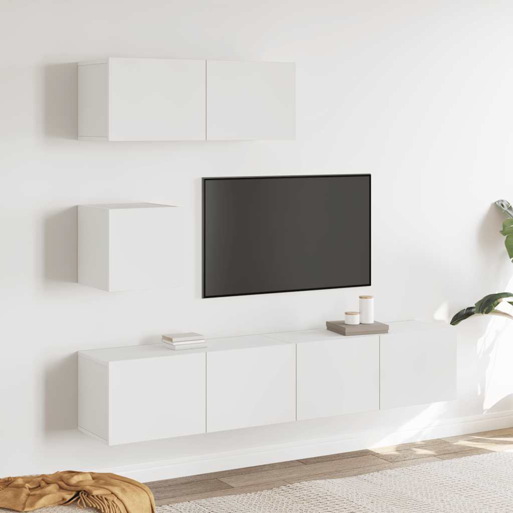 Ensemble de meubles TV 4 pcs Blanc Bois d'ingénierie - XIOS