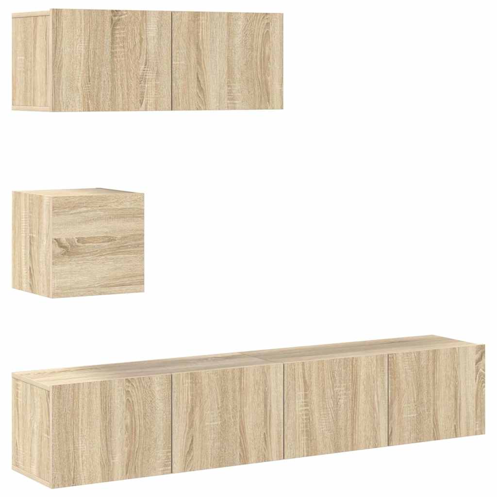 Ensemble de meubles TV 4 pcs Chêne sonoma Bois d'ingénierie - XIOS