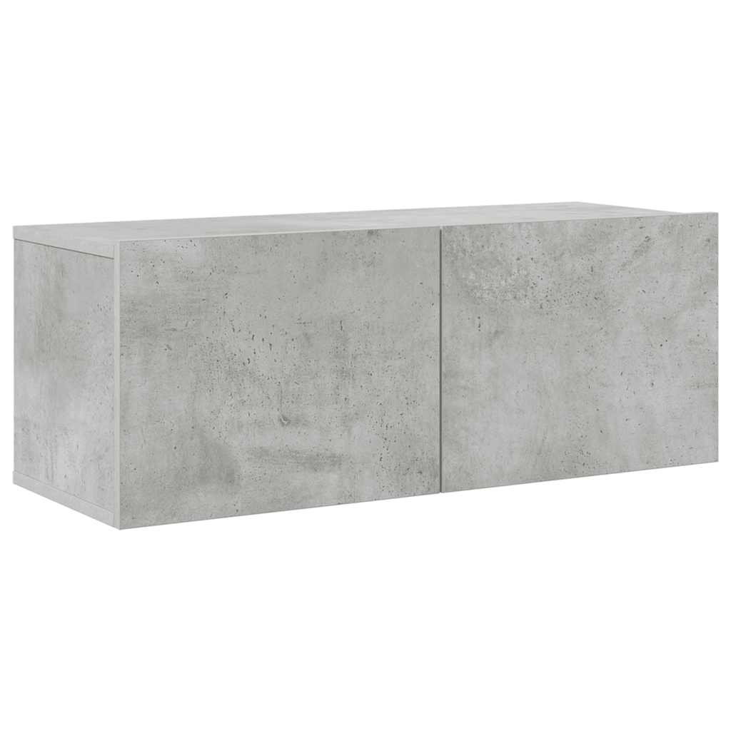 Ensemble de meubles TV 4 pcs Gris béton Bois d'ingénierie - XIOS