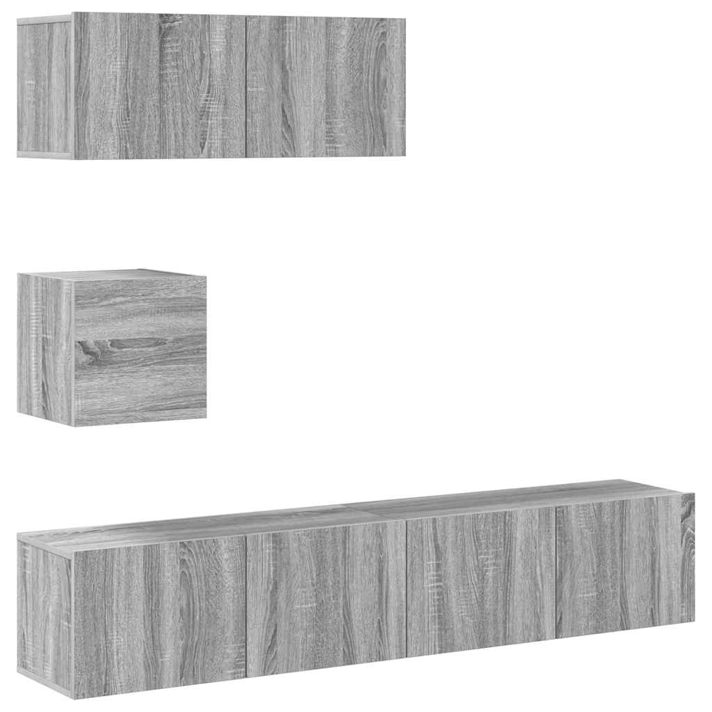 Ensemble de meubles TV 4 pcs Sonoma gris Bois d'ingénierie - XIOS