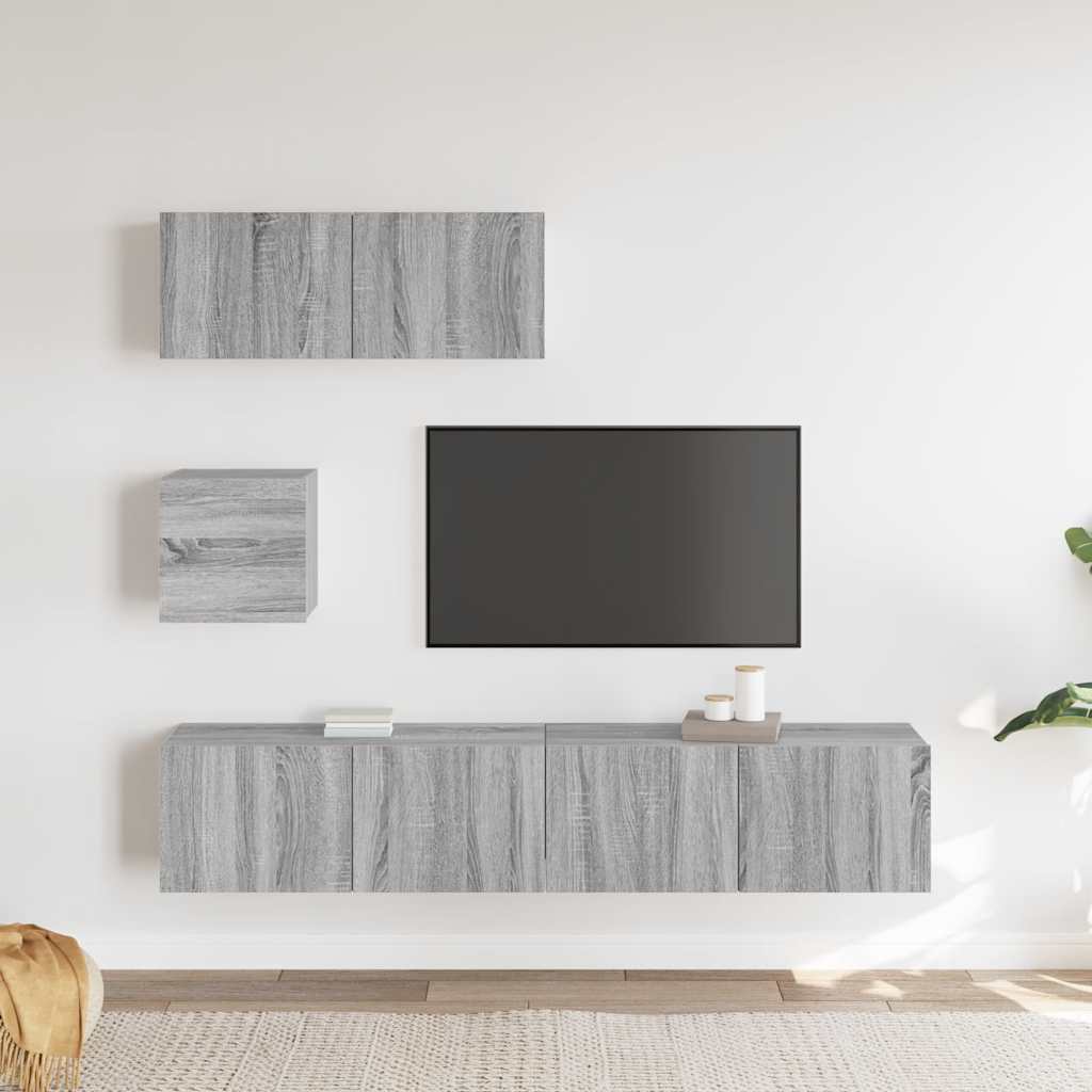 Ensemble de meubles TV 4 pcs Sonoma gris Bois d'ingénierie - XIOS