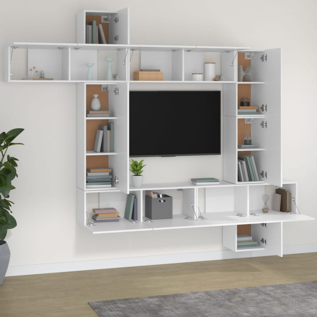 Ensemble de meubles TV 9 pcs Blanc Bois d'ingénierie - XIOS