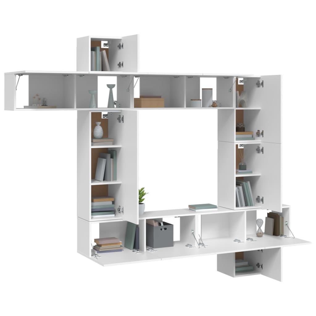 Ensemble de meubles TV 9 pcs Blanc Bois d'ingénierie - XIOS