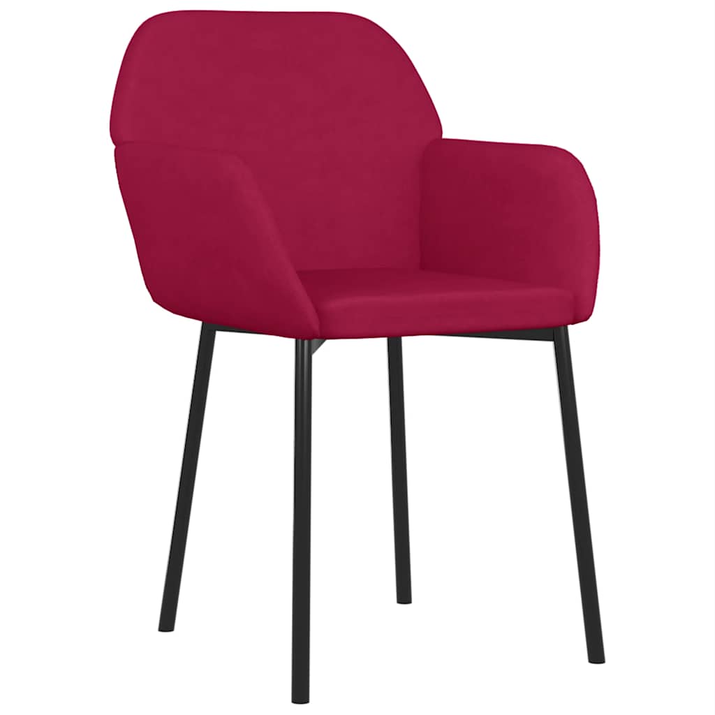 Chaises à manger lot de 2 Rouge bordeaux Velours - XIOS