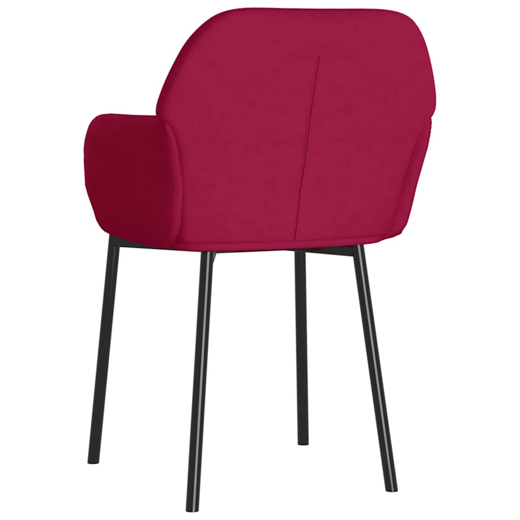 Chaises à manger lot de 2 Rouge bordeaux Velours - XIOS