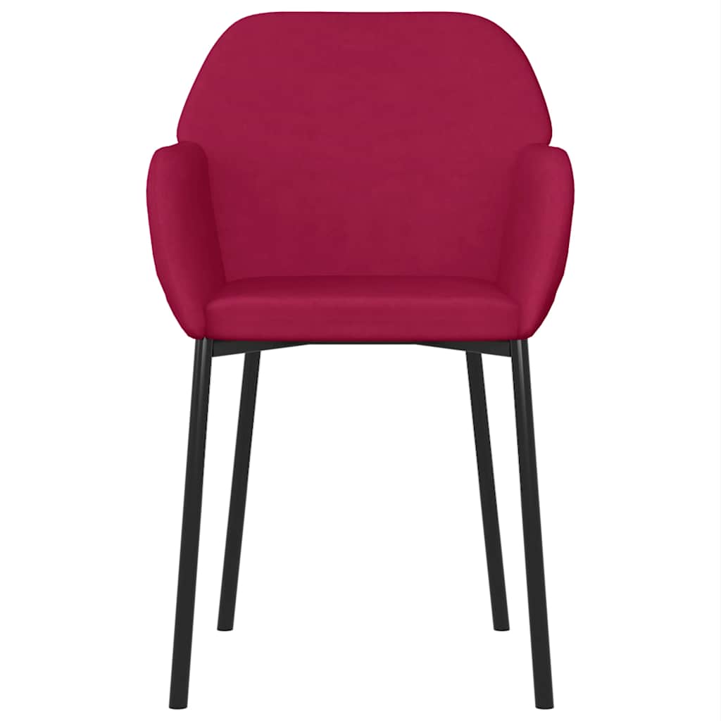 Chaises à manger lot de 2 Rouge bordeaux Velours - XIOS